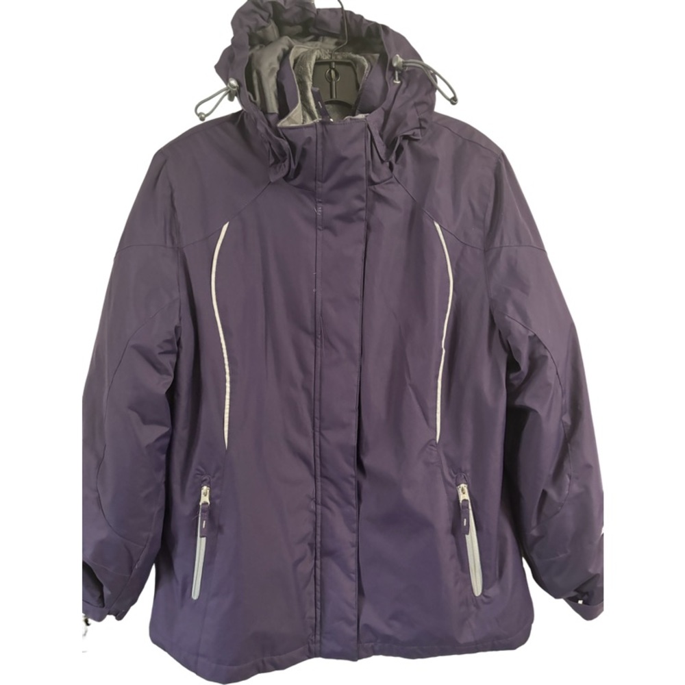 Below Zero By Rothschild Coat Women’s Large Purple 3 In 1 Ski Jacket Puffy Coat